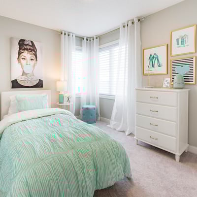 Calypso secondary bedroom girl's room interior design